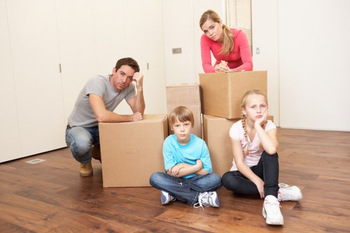 Efficient commercial moving team in action